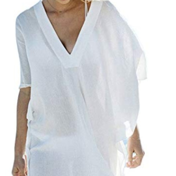 white caftan cover up